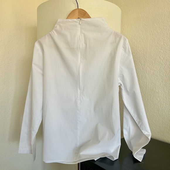 Super fresh Mazik Women white cotton Long Sleeve Blouse + back long zip! - Picture 5 of 12